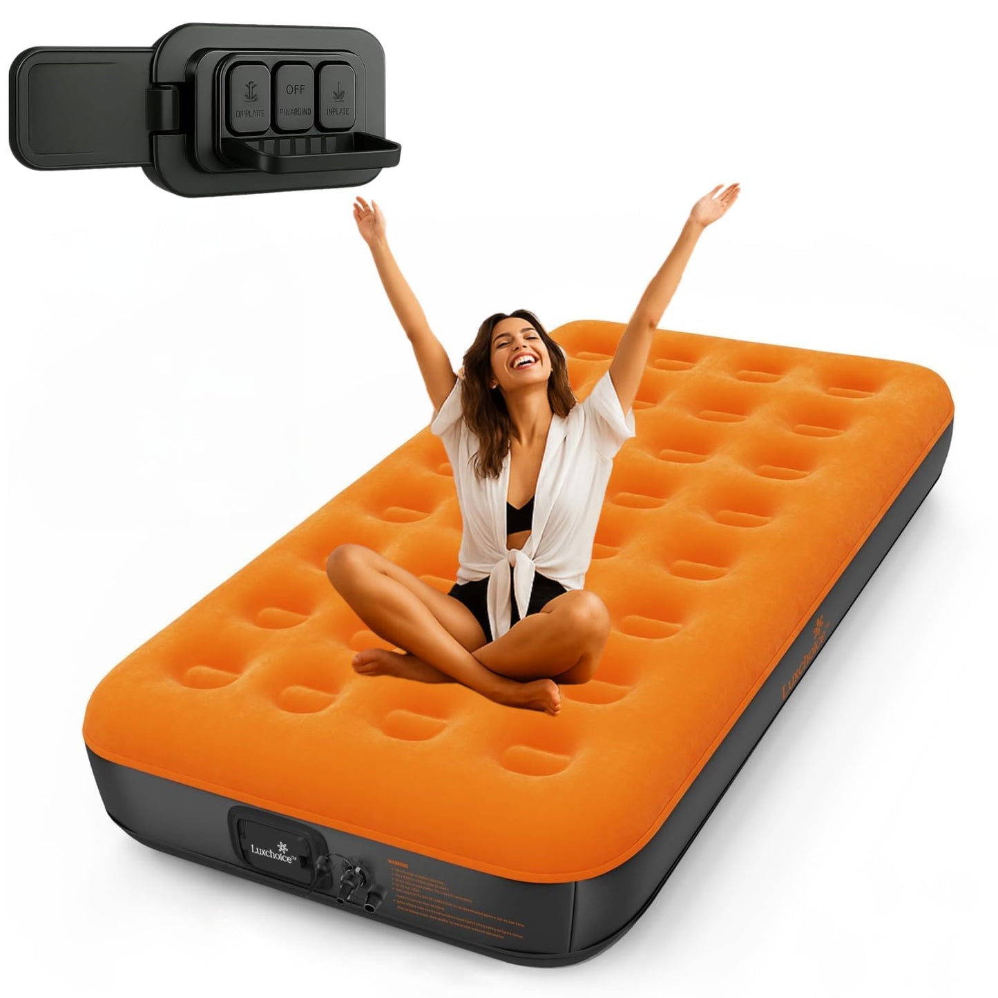 Pašpiepūšamais gaisa matracis Luxchoice 1 personai ar USB sūkni 190×99×22cm