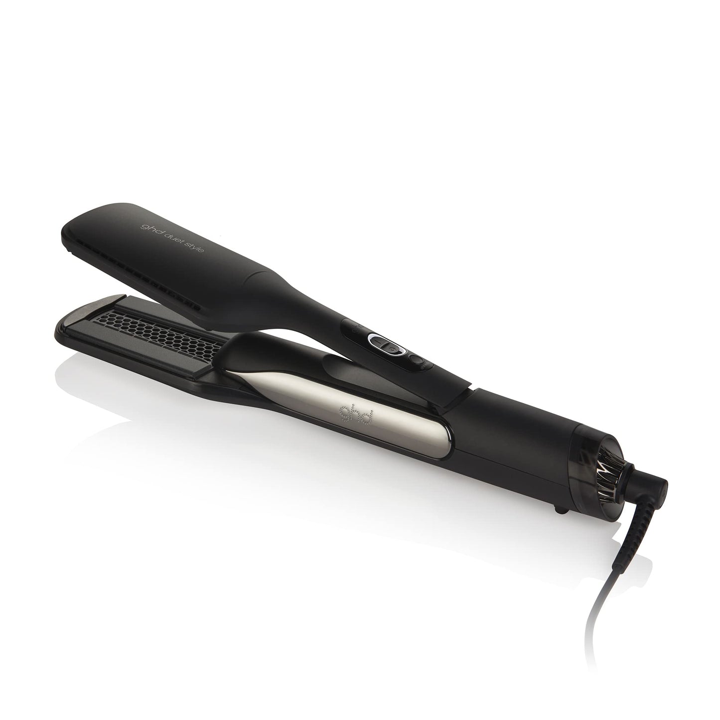 ghd duet matu stils | 2-in-1 izlīdzināšanas dzelzs + matu žāvētājs, karstā gaisa stils mitru matu pārvēršanai stilizētos matos - melns