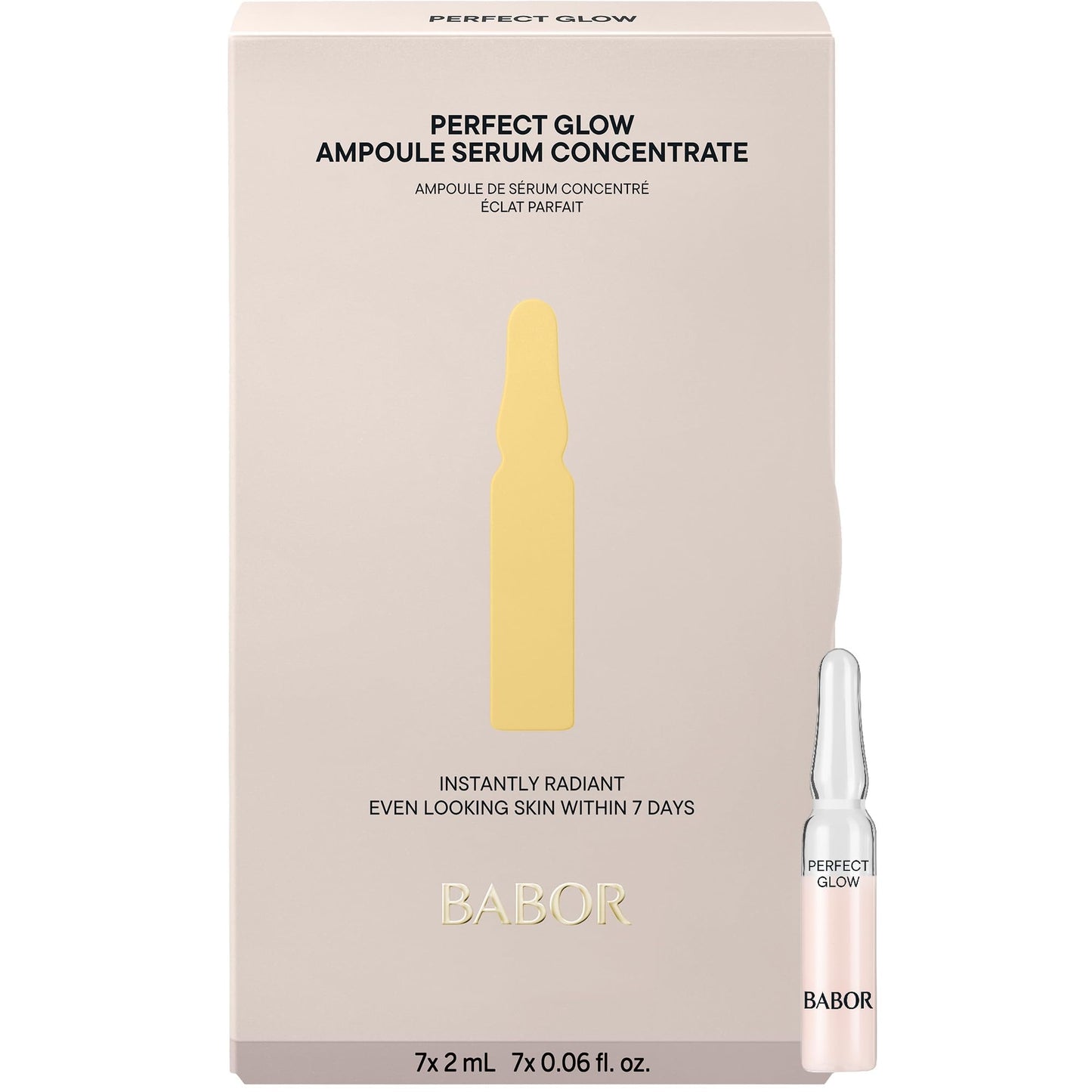 BABOR Perfect Glow seruma ampulas sejai, ar mirdzuma pigmentiem starojošam ādas tonim, vegāna formula, Ampoule Concentrates, 7 x 2 ml