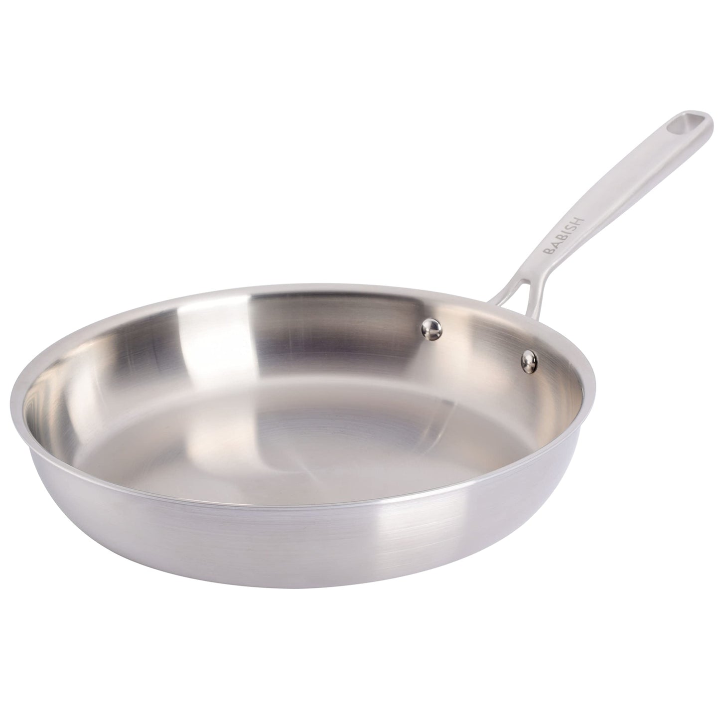 Babish trīsslāņu nerūsējošā tērauda panna, 25,4 cm - profesionāla kvalitāte, izturīga, vienmērīga siltuma izkliede.