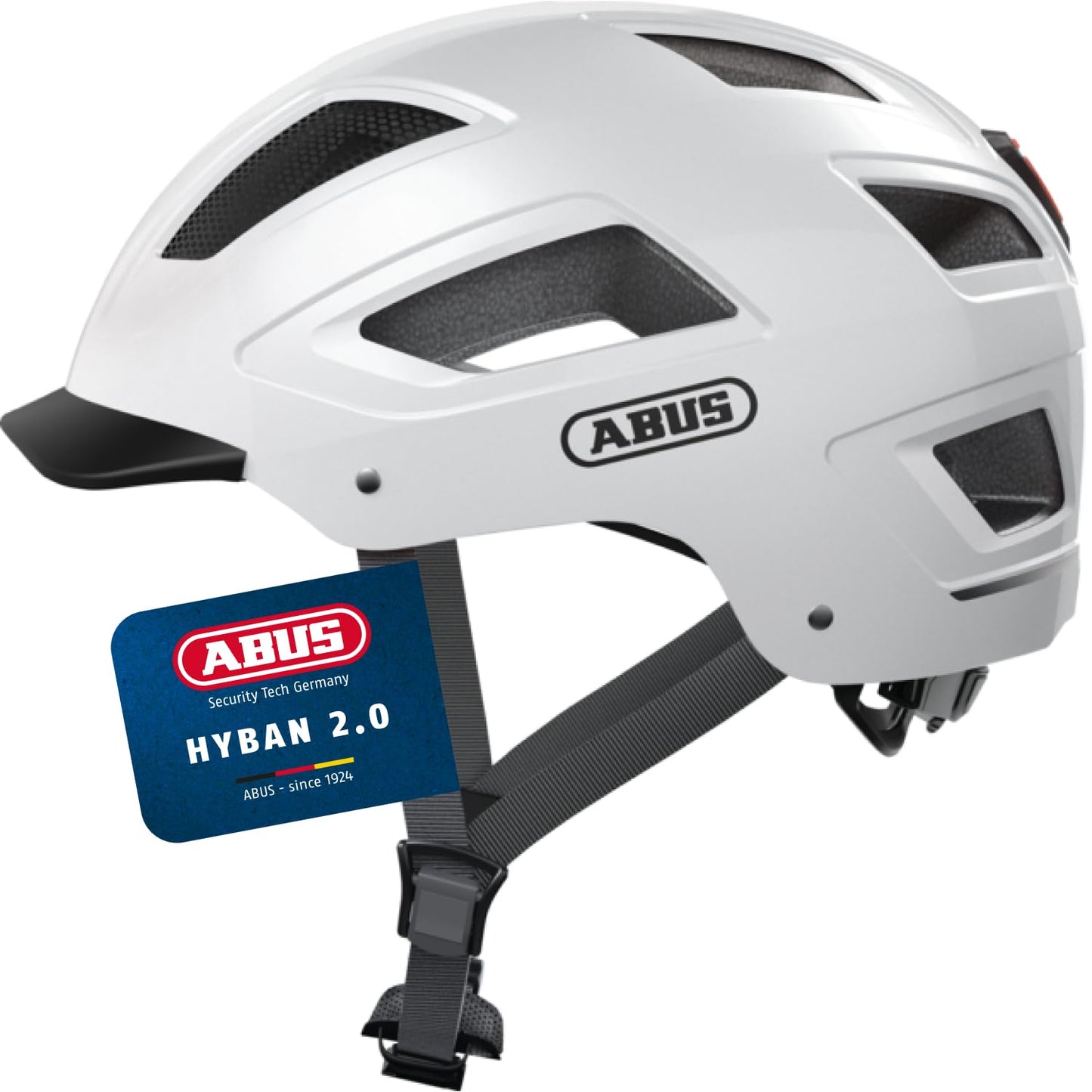 ABUS HYBAN 2.0 velosipēda ķivere, Weiß (Polar White), M, M (52-58 cm)