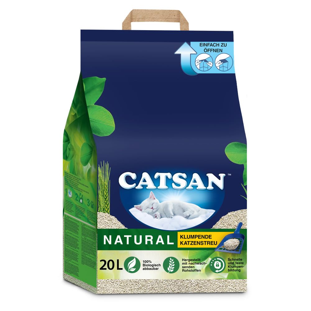 Kaķu pakaiši CATSAN Natural, kompostējami, 20 Liter