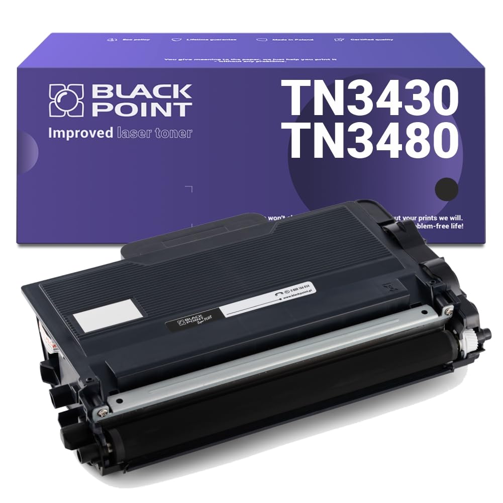 BLACK POINT Premium toneris - saderīgs ar Brother TN3430 TN3480, melns, augstas kvalitātes drukāšanai, 100% jauns.