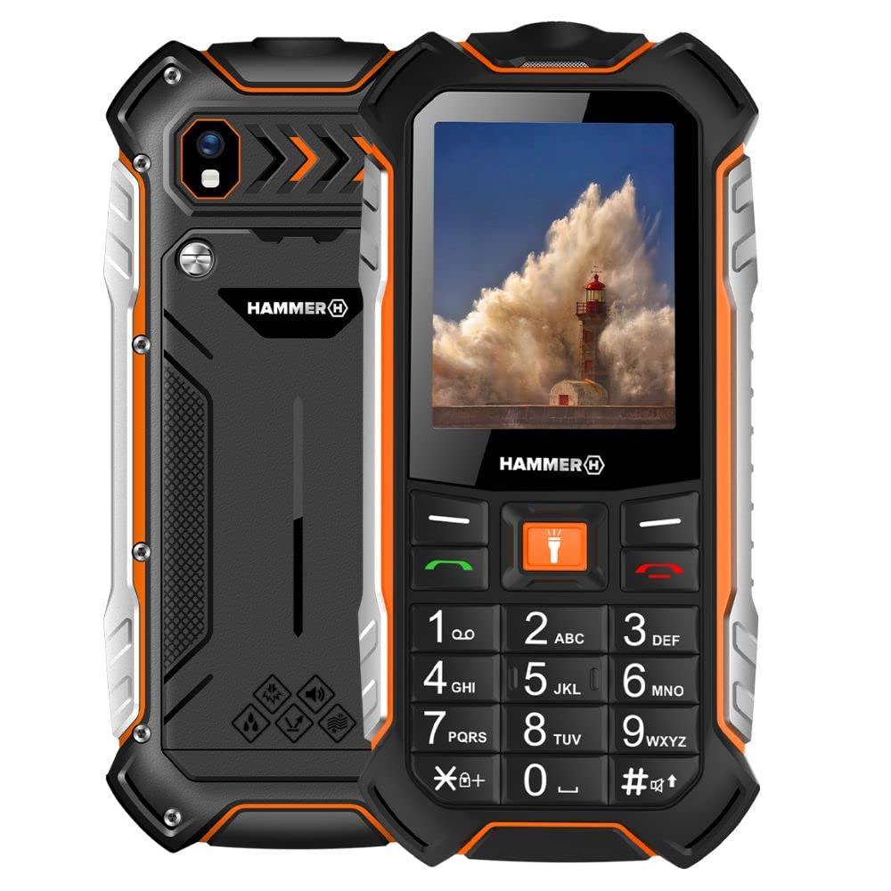 Hammer H Power LTE - 2.4" color display, durable, 3100mAh battery, IP68, shockproof, flashlight, dual SIM, black