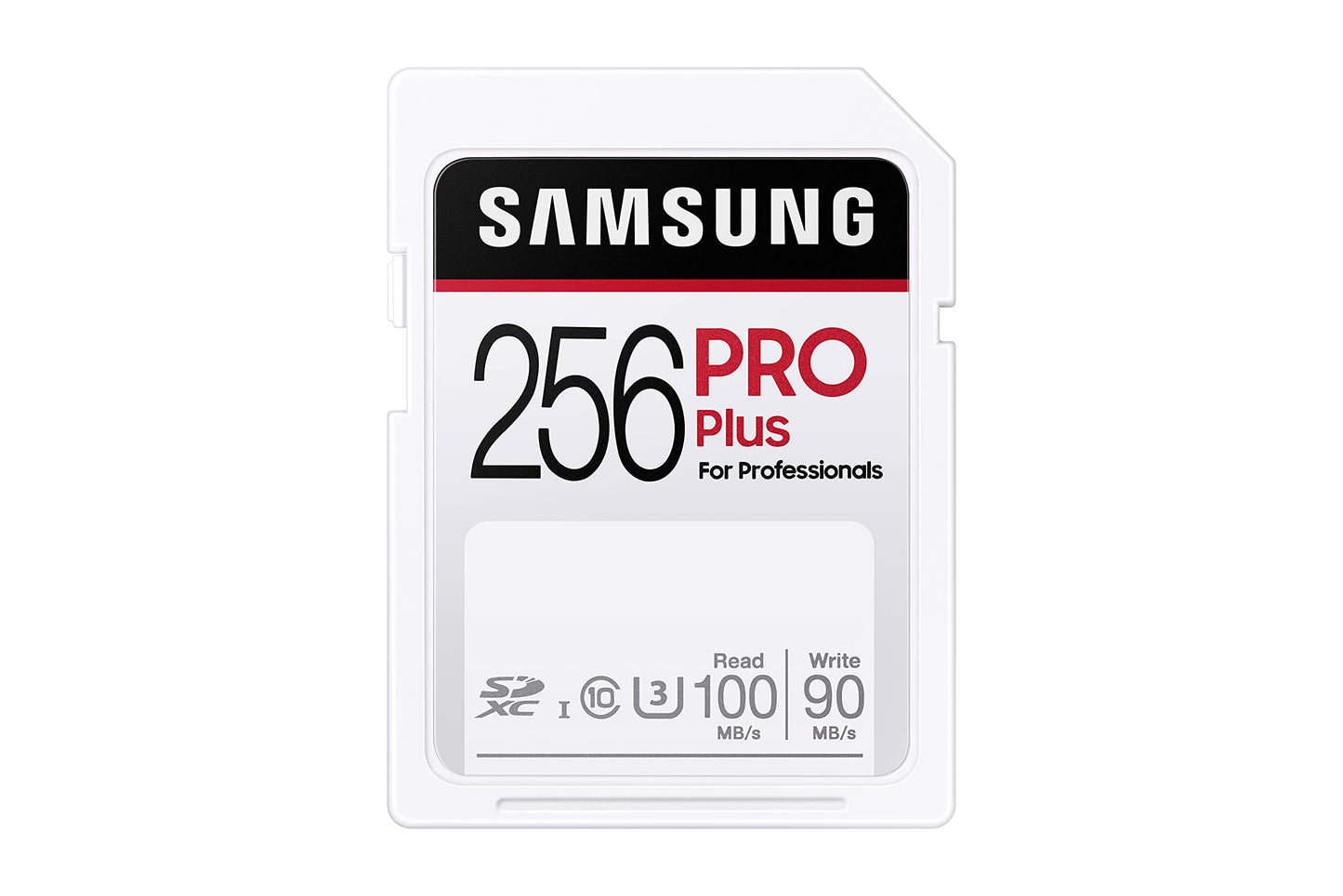 Samsung PRO Plus SD Karte - 256 GB, SDXC UHS-I U3, 100 MB/s lasīšana, ideāla Full HD un 4K UHD video uzņemšanai.