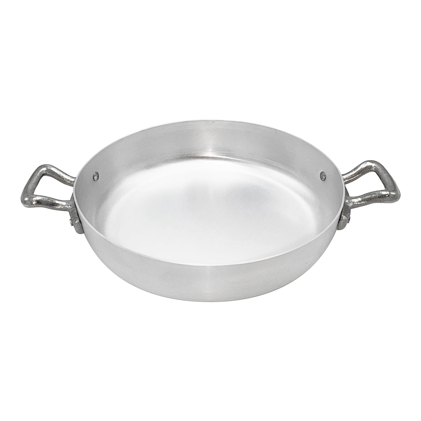 Pentole Bratpfanne - 20 cm aluminum frying pan with stainless steel handles, silver and black design.