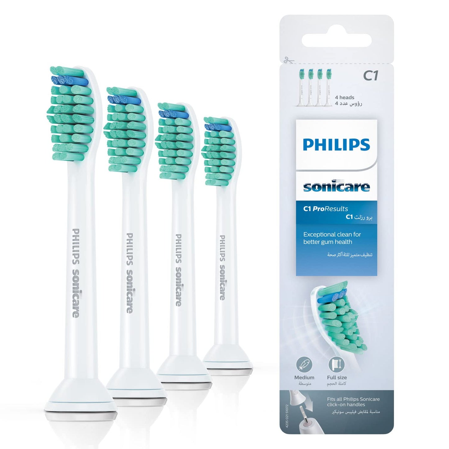 Philips Sonicare Original ProResults Standarta zobu birstes galviņas - 4 gab. balts (modelis HX6014/07)