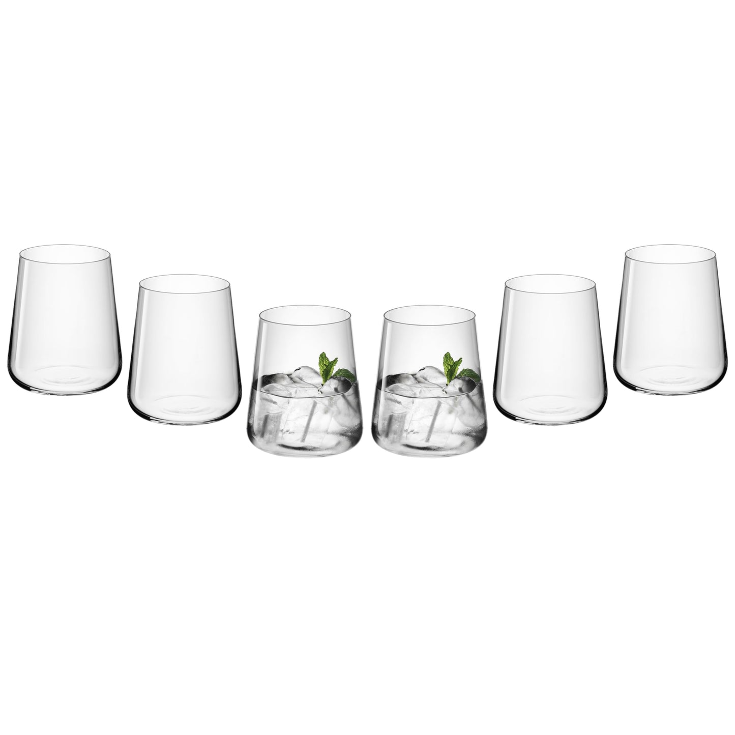 Glāžu komplekts Gerlach 1760 6 gab., 430 ml, dzeramglāzes, ūdensglāzes, kokteiļglāzes, sulas glāzes, stikls, desertiem, mazgājamas trauku mazgājamā mašīnā, modernas