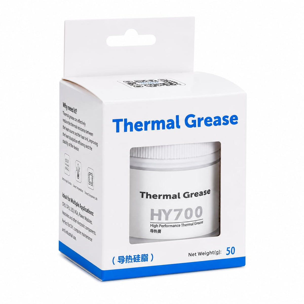 Termopasta HY-700, 50 g, 3.14 W/m.K, CPU/GPU, PC aukstuma pasta