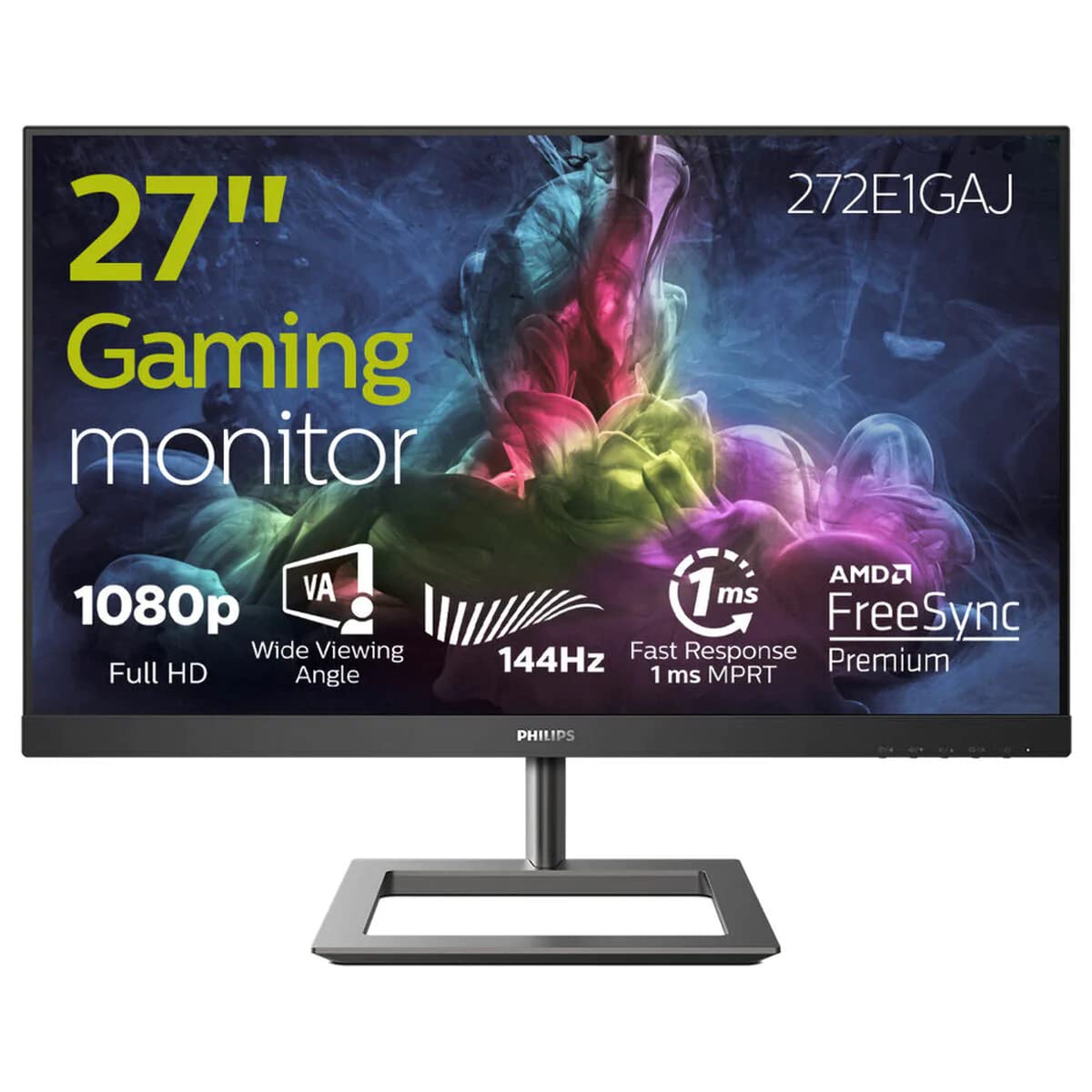Philips 272E1GAJ - 27" FHD gaming monitor, 144Hz, 1ms response, FreeSync Premium, HDMI, DisplayPort, black