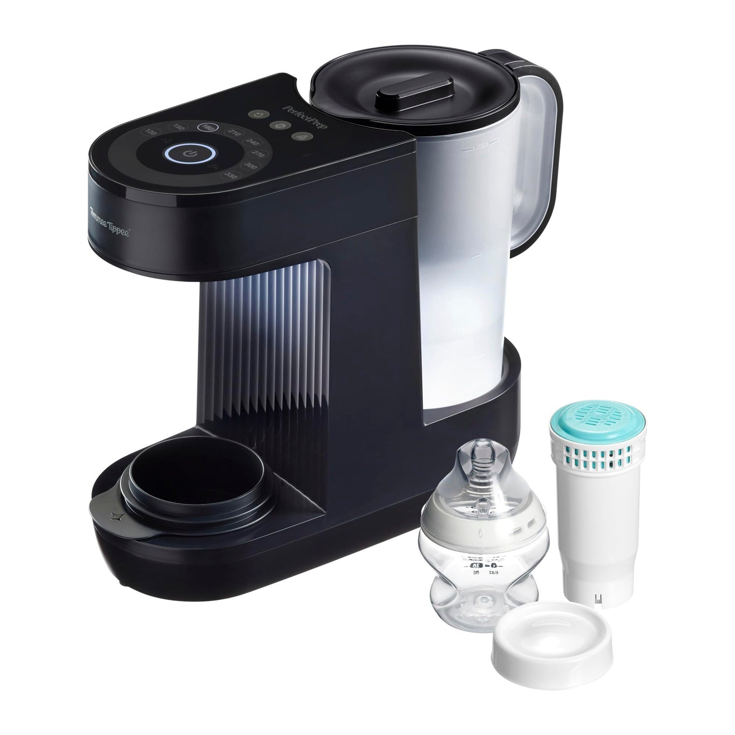 Tommee Tippee Perfect-Prep mašīna – pudelīšu pagatavotājs, pagatavo pudelīti ķermeņa temperatūrā tikai 90 sekundēs*, ar antibakteriālu ūdens filtru un lietotnes atbalstu