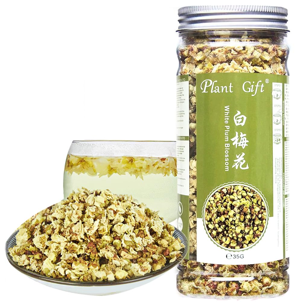 Baltā plūmju ziedu tēja Plant Gift, 100% tīra, bez kofeīna, 35g/1.23oz