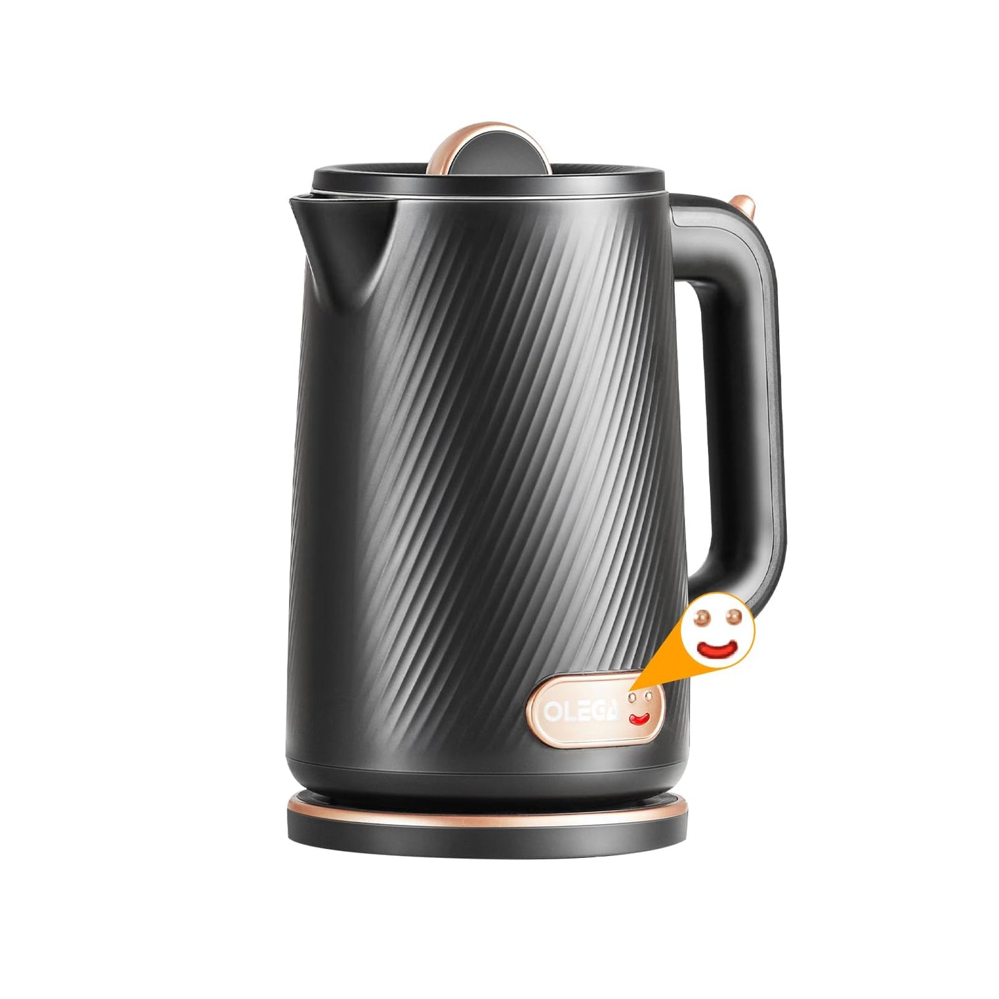 OLEGA ūdens vārītājs - 1800W, 1.8L, BPA-free, 304 nerūsējošais tērauds, automātiskā izslēgšanās, aizsardzība pret sausumu