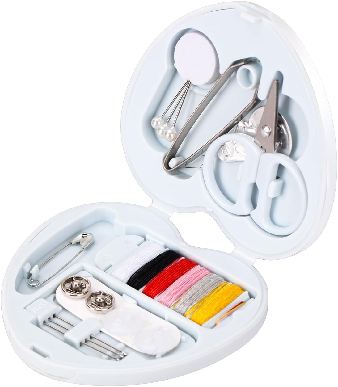 Mini ceļojumu šūšanas komplekts Nūju un diega komplekts, premium šūšanas piederumi, piemērots ceļotājiem, pieaugušajiem, iesācējiem, ārkārtas gadījumiem, DIY un mājām, zils