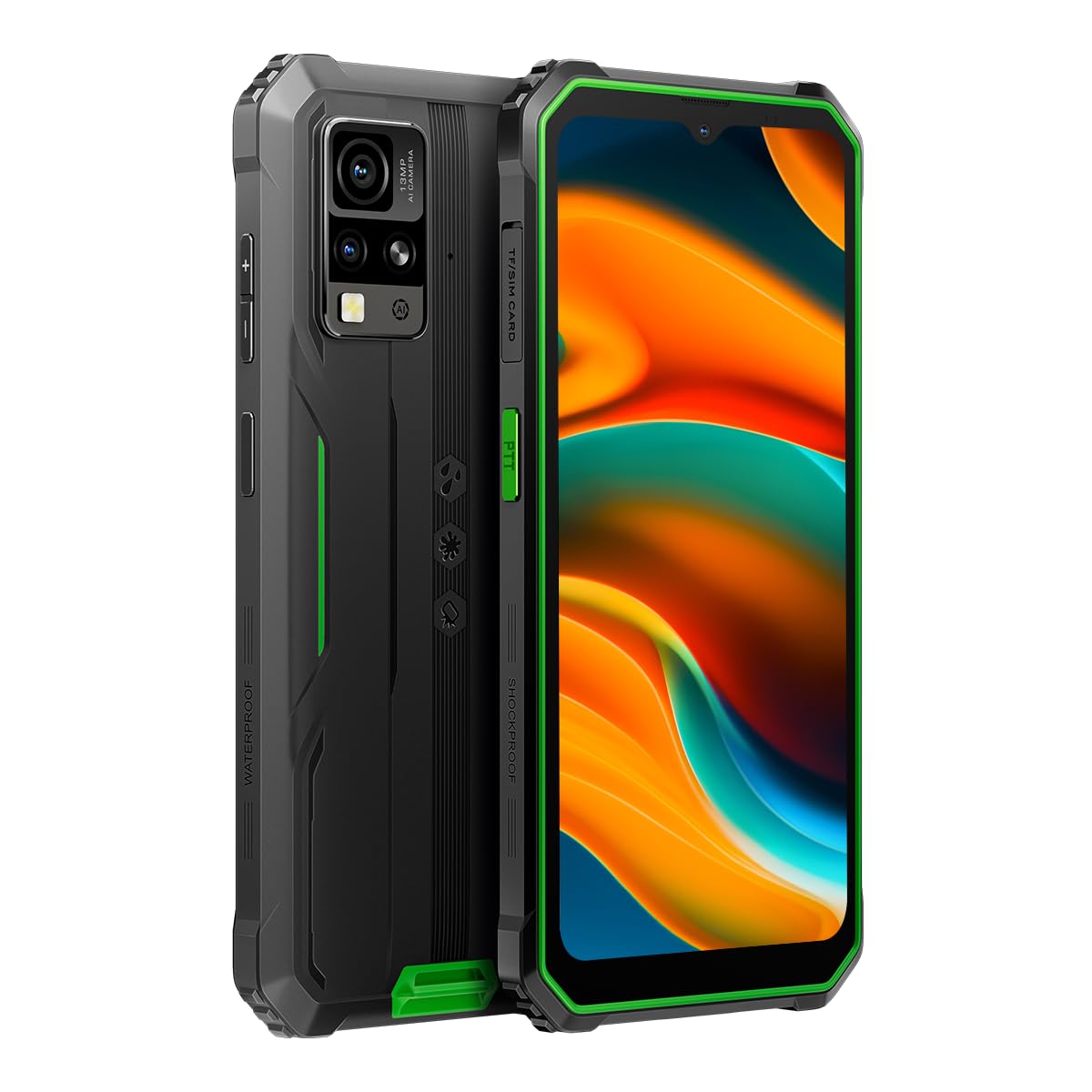 Blackview BV4800 - 4G outdoor smartphone, 6.56" display, Helio A22, 32GB, 5180mAh battery, gloves mode, green color.