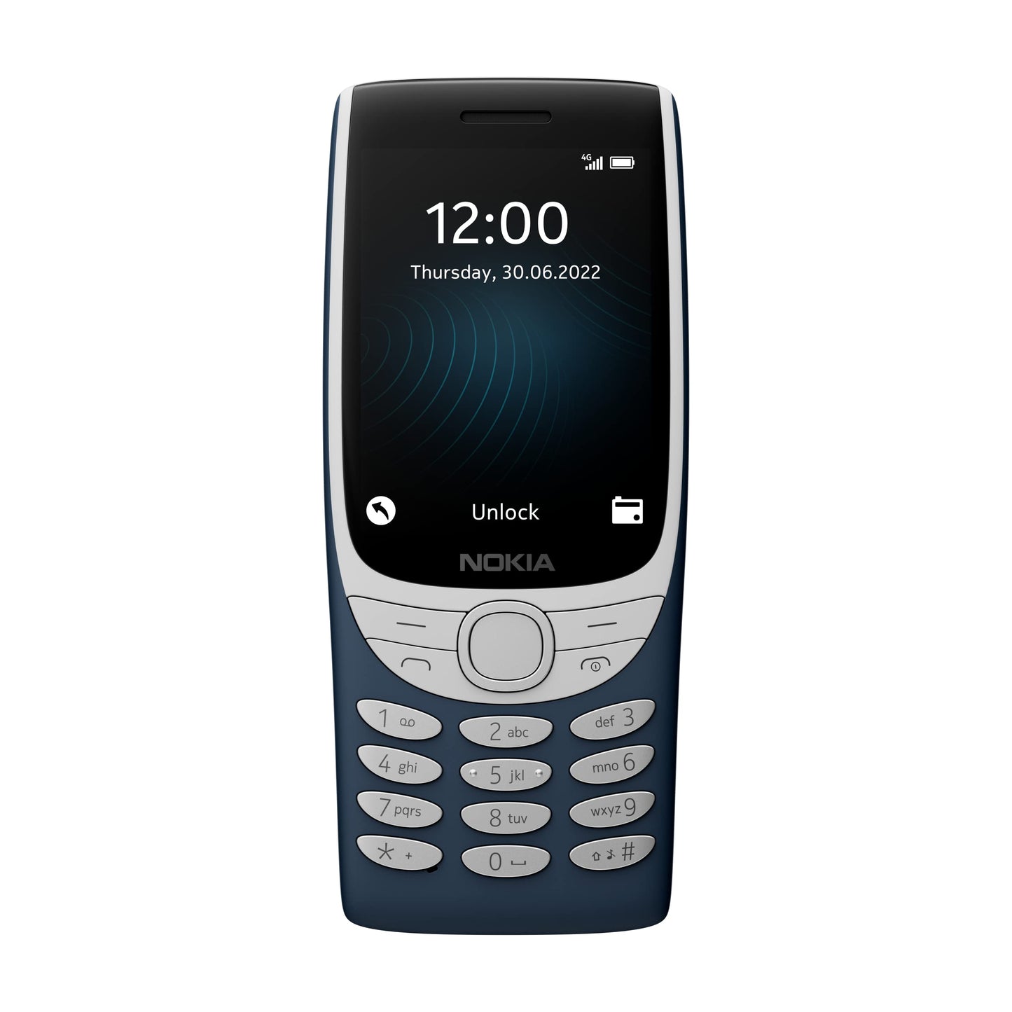 Tālrunis 8210 4G zils - kompakts dizains, 4G savienojamība, ilga akumulatora darbības laiks.