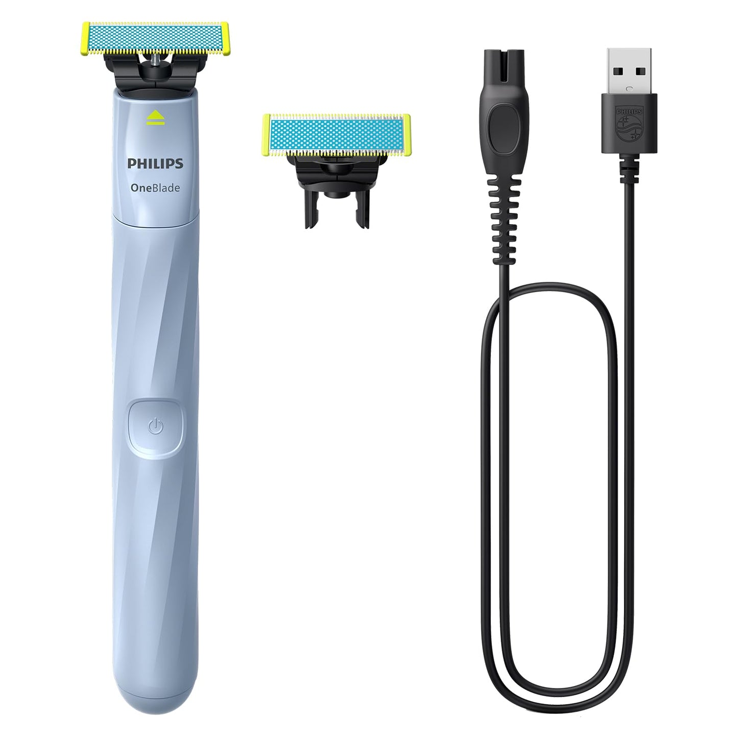 Philips OneBlade First Shave elektriskais hibrīda skūšanās sistēma īpaši jutīgai sejas ādai, 2x AntiFriction asmeņi, QP1324/30