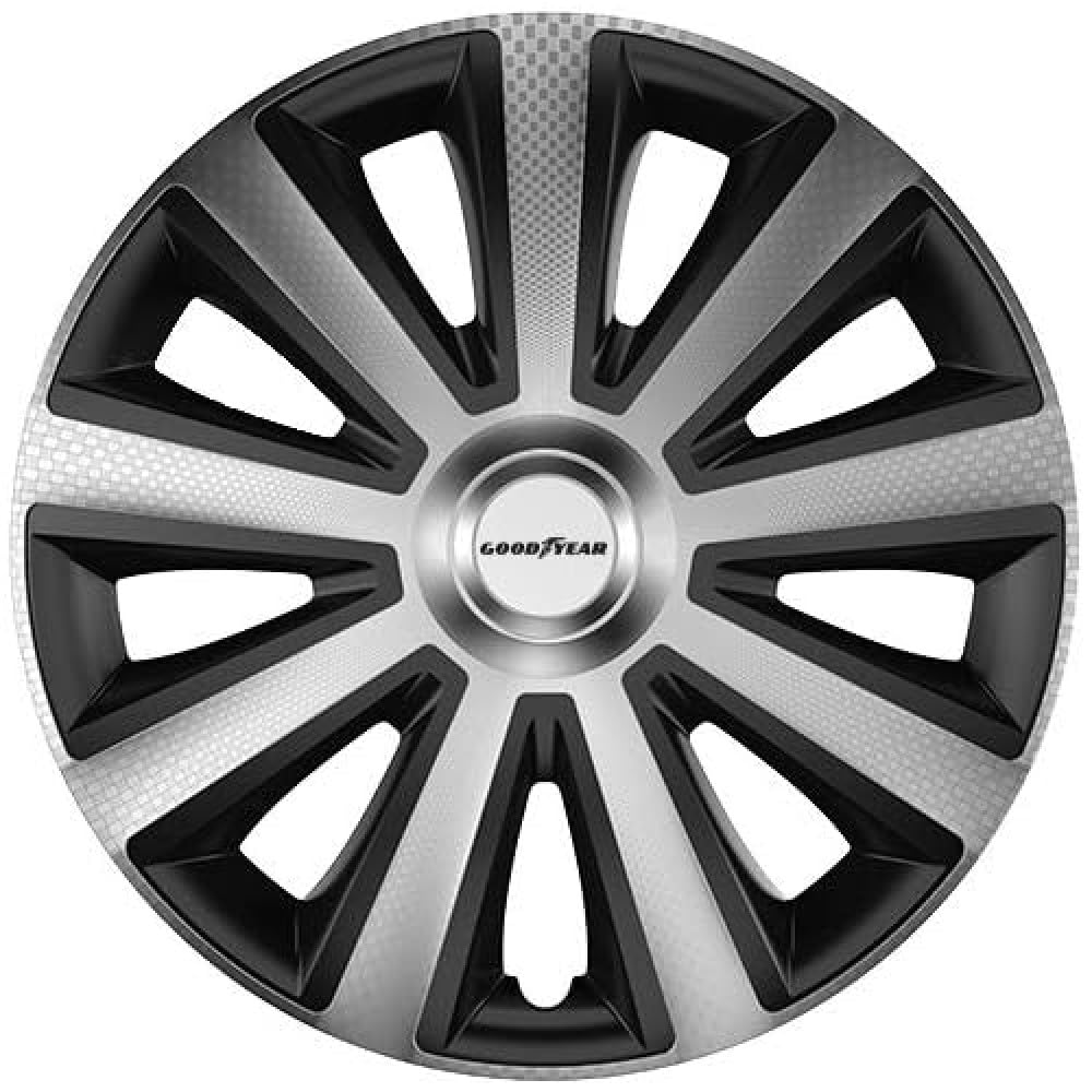 Riteņu dekoratīvie vāciņi Goodyear Memphis Carbon 16 collas, melns/sudrabs, 4 gab. komplekts