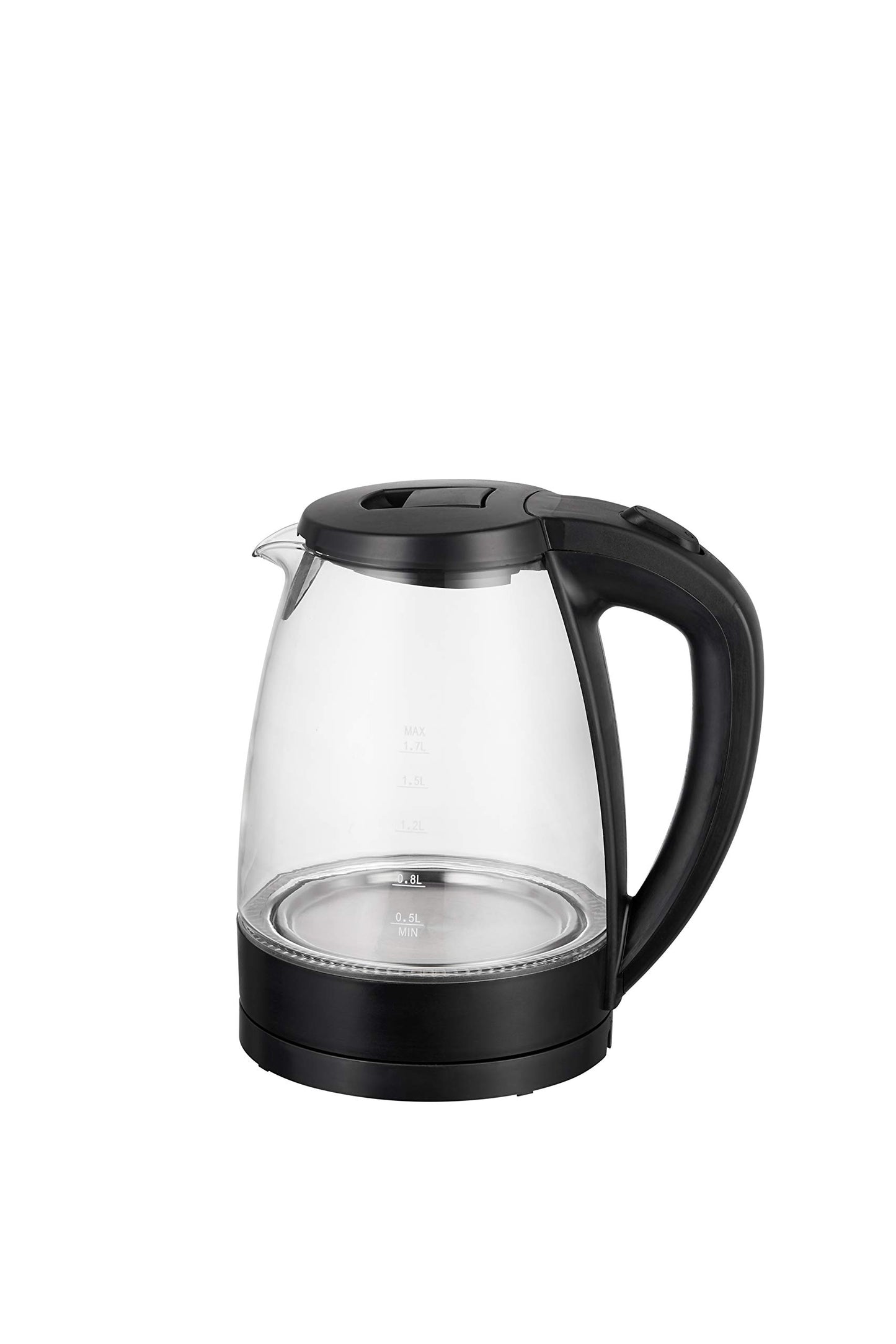 Melchioni MR BOIL - bezvadu stikla tējkanna, 1,7L, automātiska izslēgšanās, ūdens līmeņa indikators, 2200W jauda.
