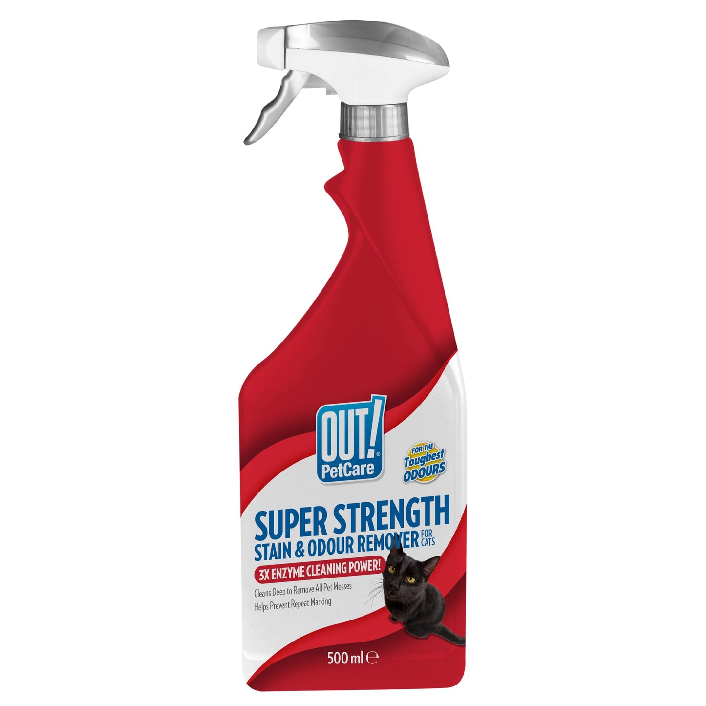 Mājdzīvnieku traipu un smaku noņēmējs OUT! Superstarker - 3X enzīmisks probakteriju tīrīšanas līdzeklis 500 ml