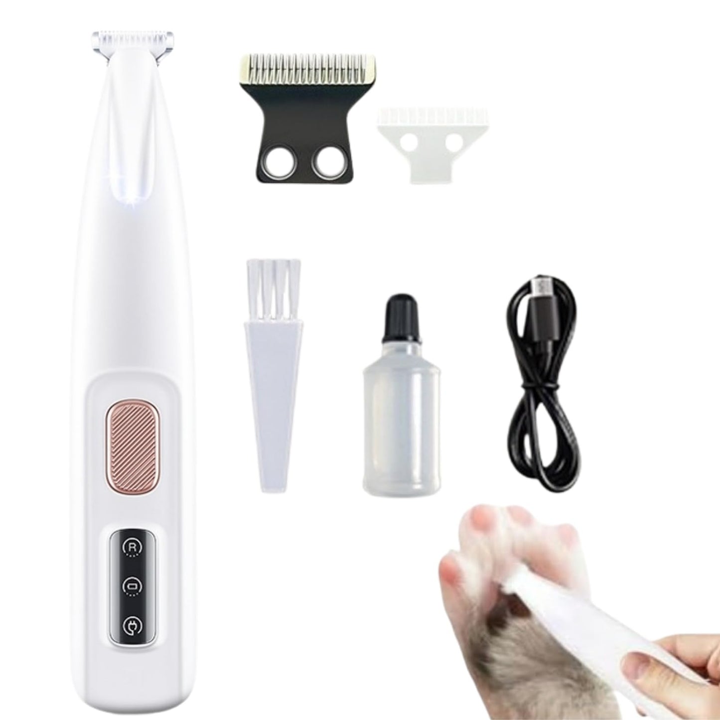 Suņu nagu un ķepu trimmeris Dr. Pfoten PawTrim Pro – kluss, ūdensizturīgs, ar LED apgaismojumu, USB uzlāde