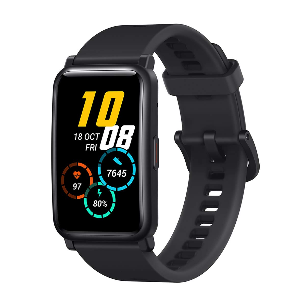 HONOR Watch ES - 1.64" AMOLED display, 5ATM waterproof, 95 workout modes, heart rate monitor, 10 days battery life, meteorite black