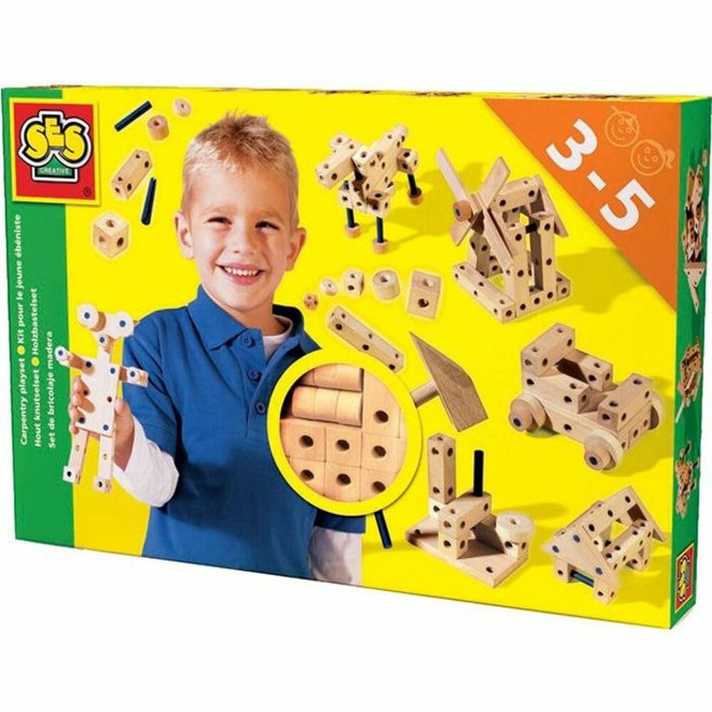 Koka konstrukciju komplekts zēniem - daudzkrāsains, vidējs, radošiem bērnu rokdarbiem.