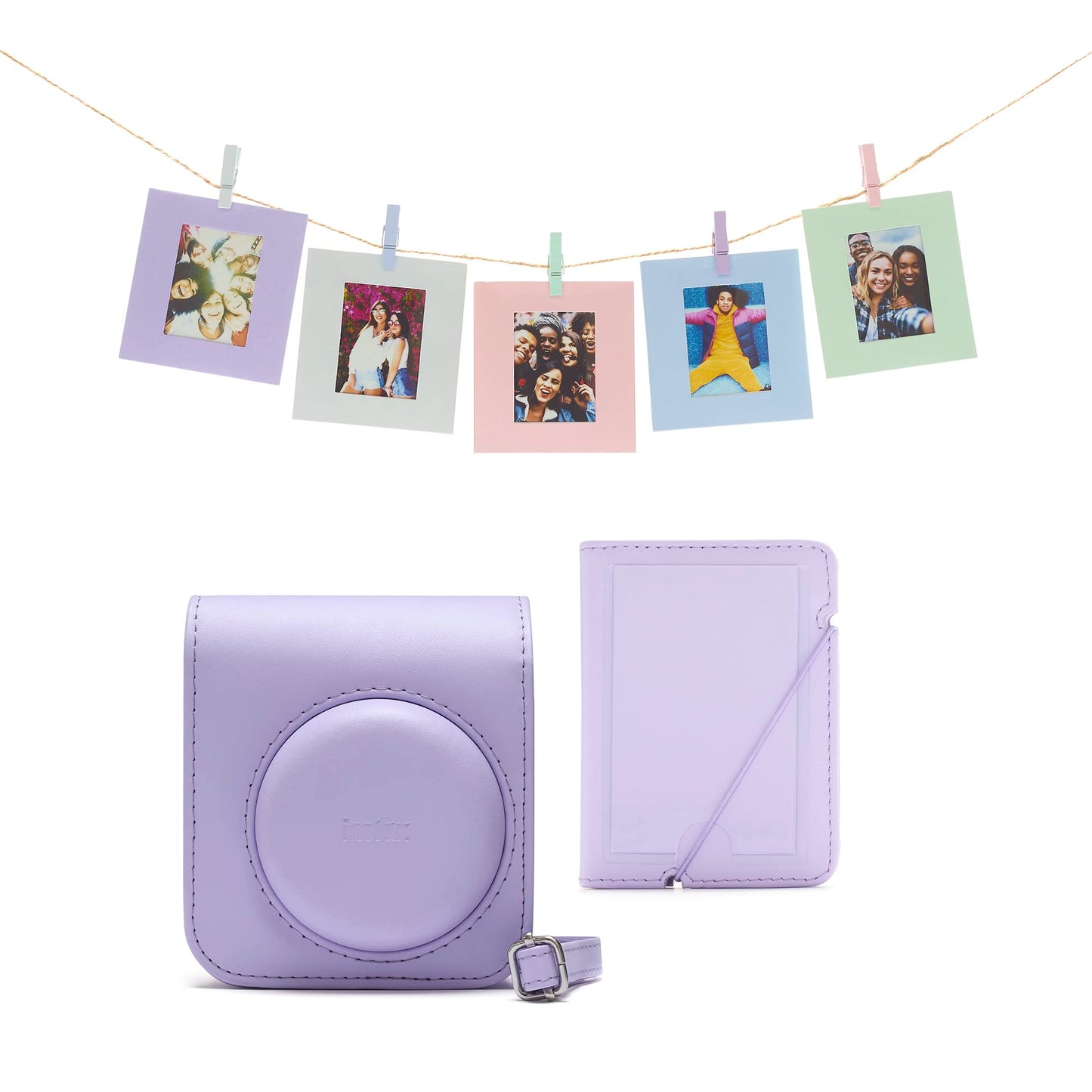 INSTAX Mini 12 piederumu komplekts - ceriņviolets, ērti aksesuāri, piemērots INSTAX Mini kamerām.