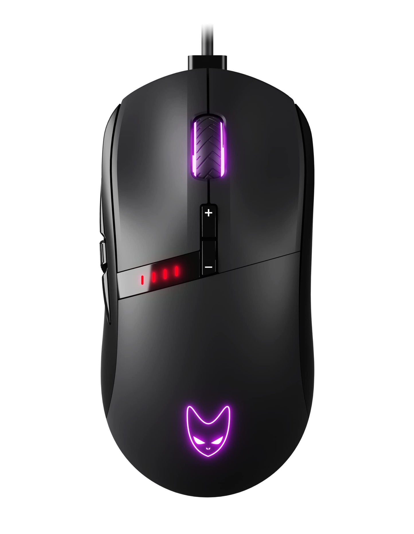 Oversteel Invar USB spēļu pele - 12400 DPI, 9 programmējamas pogas, 10 RGB režīmi, ergonomisks, melns, PC/Mac.