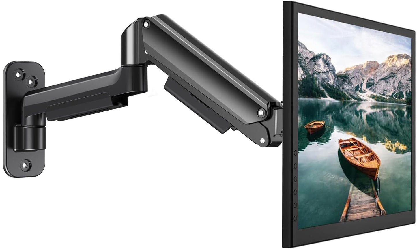 Monitora sienas stiprinājums HUANUO 17-32 collu LED/LCD/TV ekrānam, monitoru turētājs pie sienas, monitoru roka, 360° grozāma, VESA 75mm 100mm gaming
