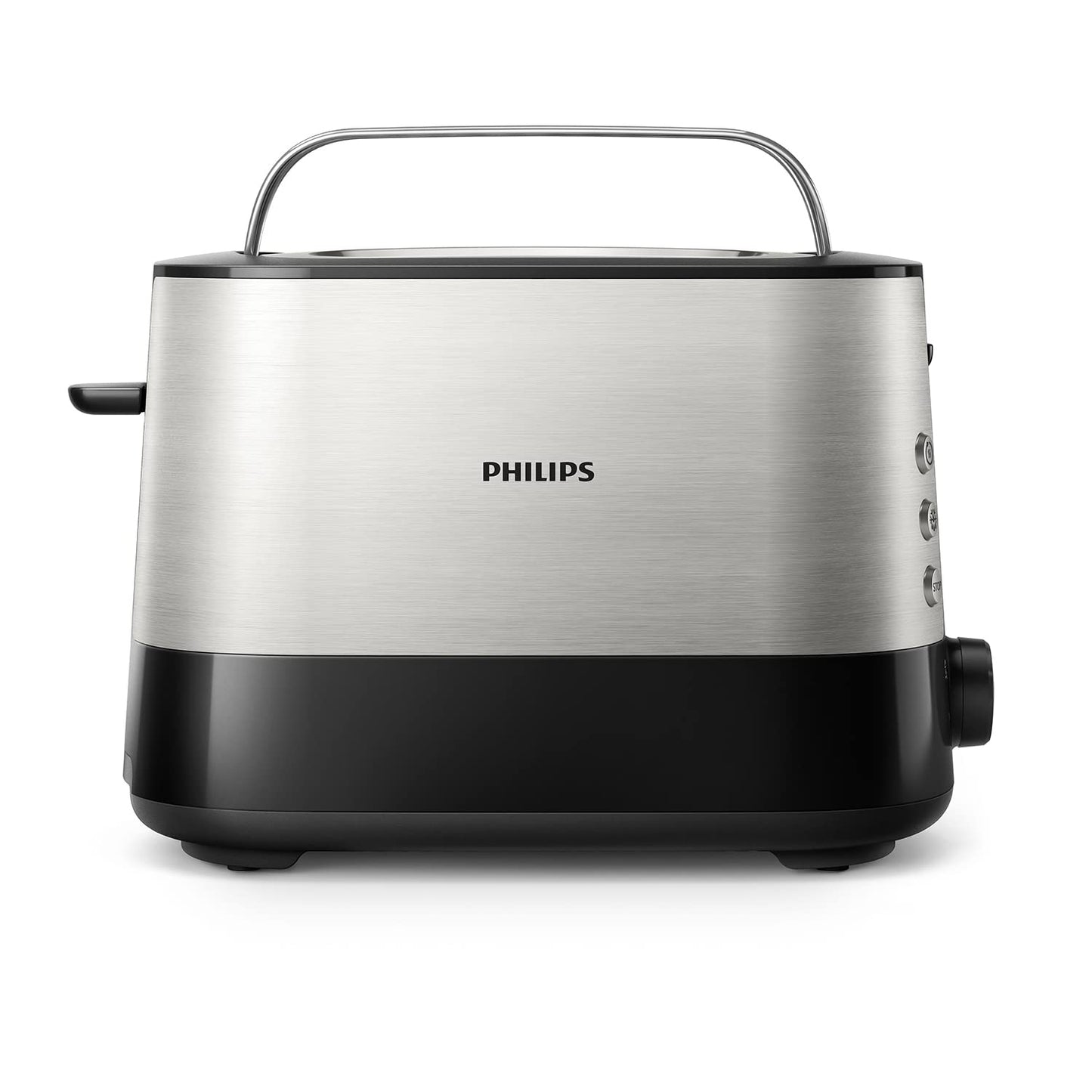 Philips tosteris – 2 tosta atveres, 7 līmeņi, maizes uzlikums, atkausēšanas funkcija, automātiskā izslēgšanās, pacelšanas funkcija, melns (HD2637/90)