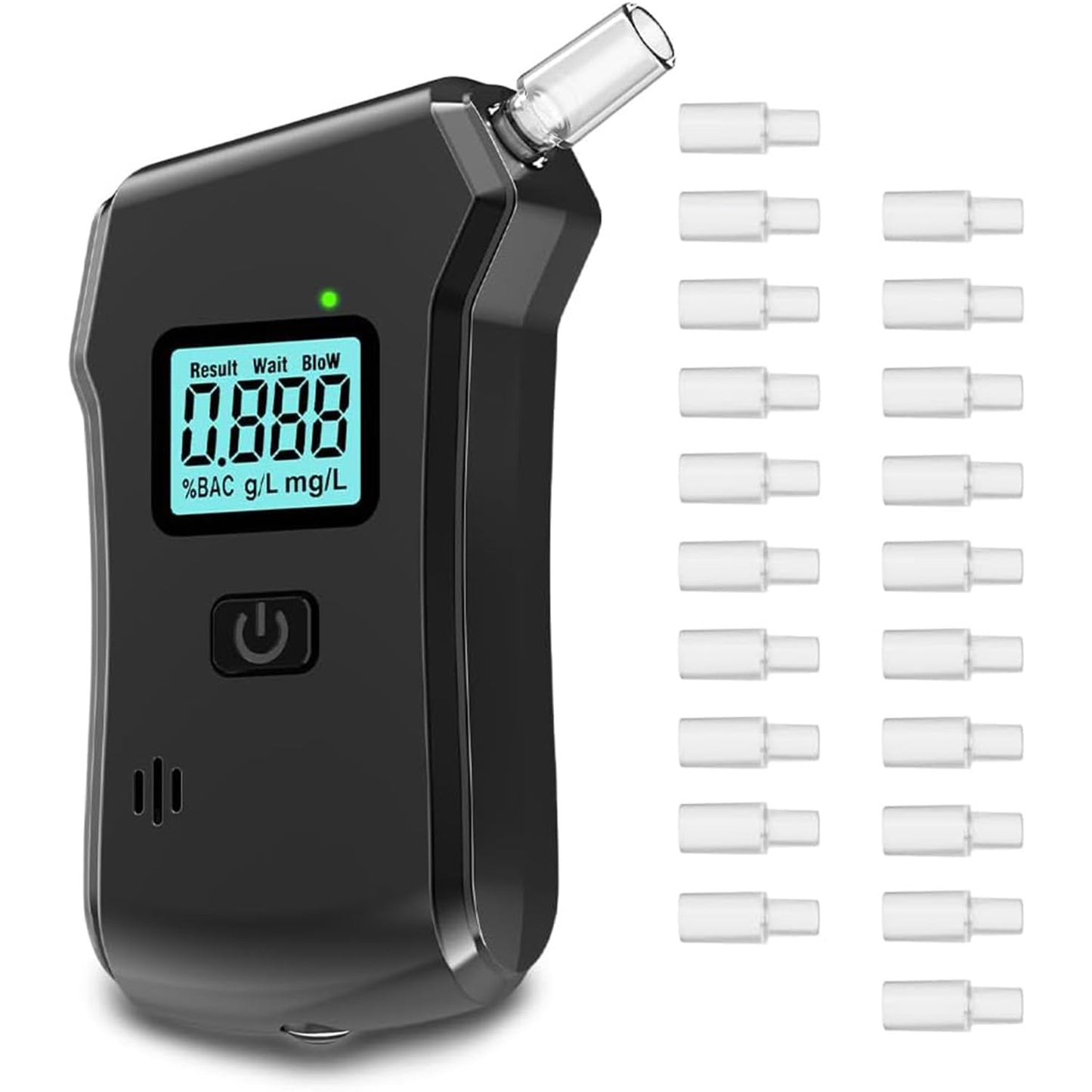 Alkotesteris ACE X ar polisei tiksls elektroķīmisks alkohola testeris ar 99,1% precizitāti, transporta somiņu un 6 iemutņiem