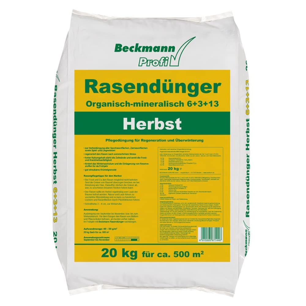 Rudens zāliena mēslojums 20 kg NPK 6+3+13 aptuveni 500m² Herbstrasendünger