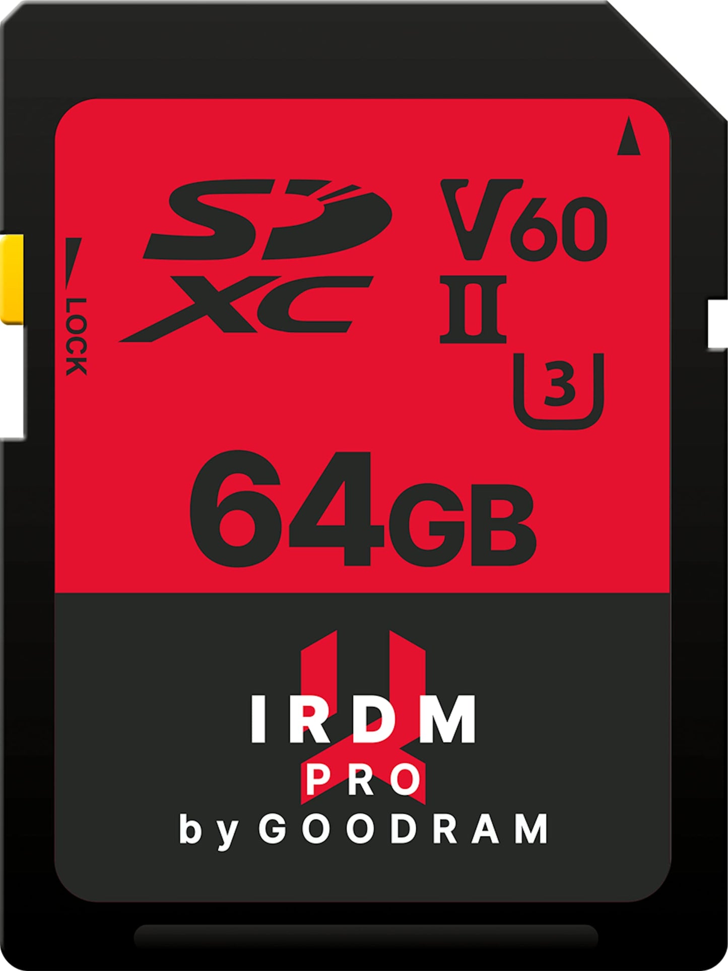 Goodram SD Karte 64 GB UHS II V60 - High-speed storage, retail packaging, ideal for photography and video recording.