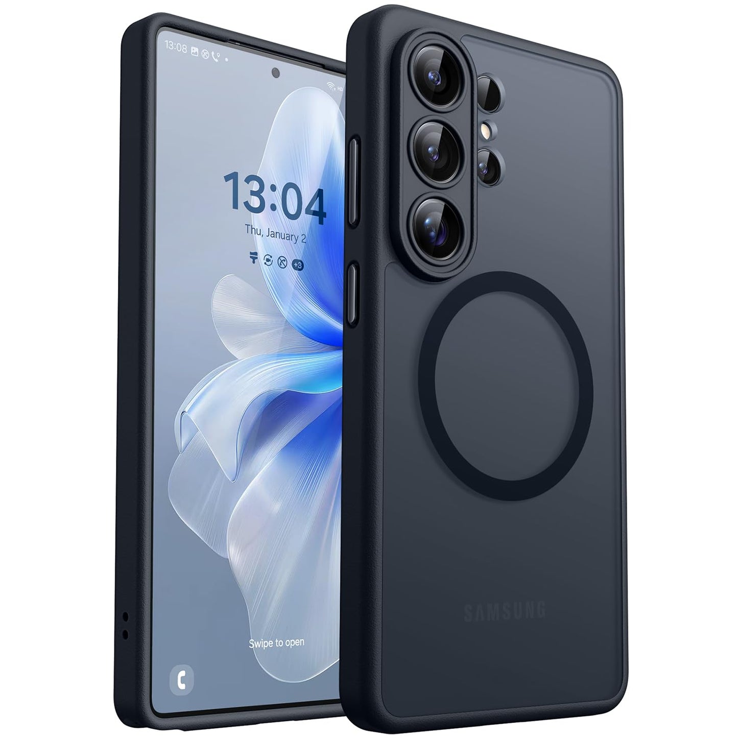 Telefona vāciņš CANSHN Samsung Galaxy S26 Ultra ar kameras aizsardzību, melns