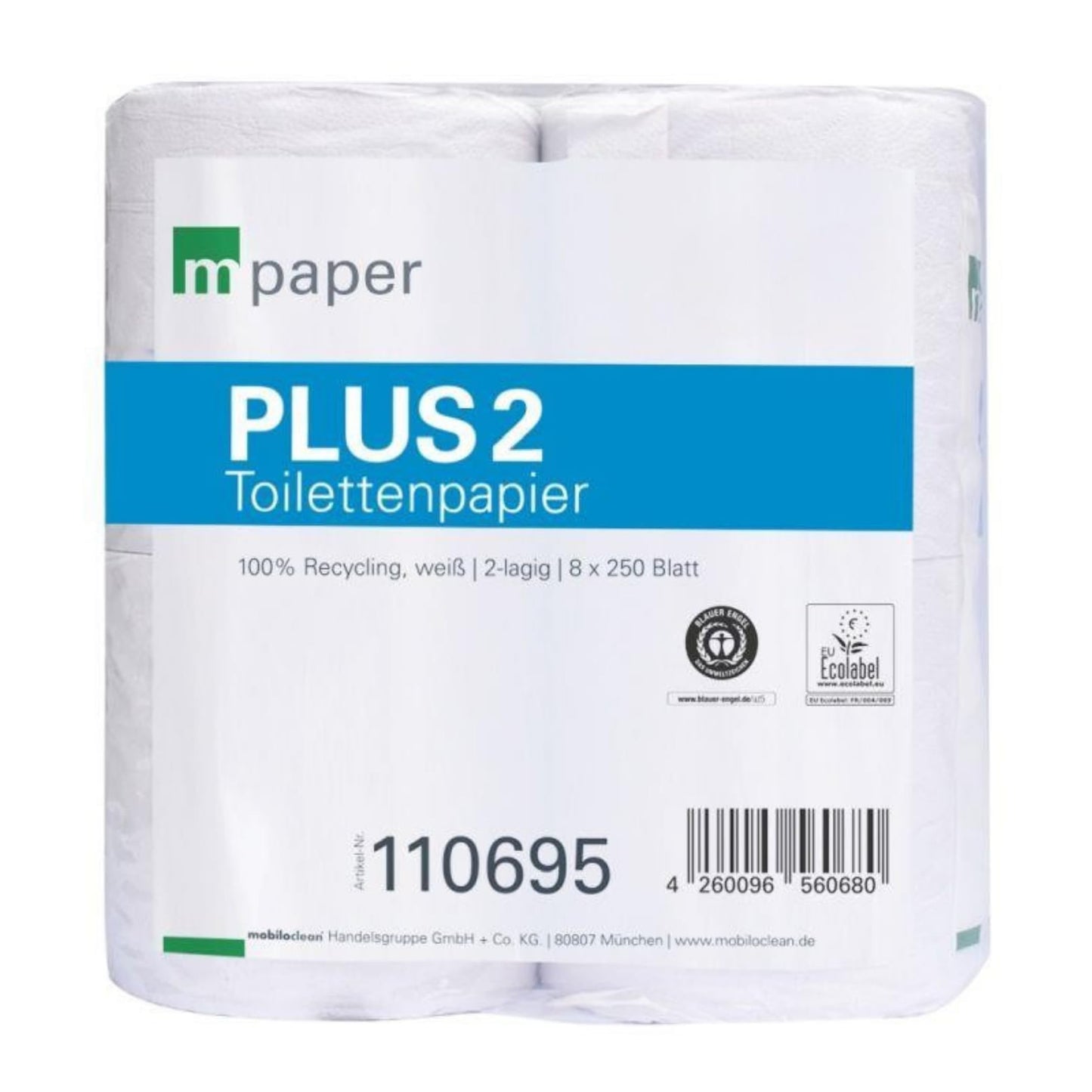 Tualetes papīrs CleanClub, 2 kārtas, balts, 64 ruļļi × 250 loksnes, īpaši mīksts