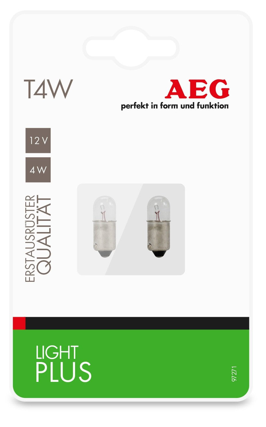 AEG Automotive 97271 Glühlampe Light Plus T4W, 2er Set