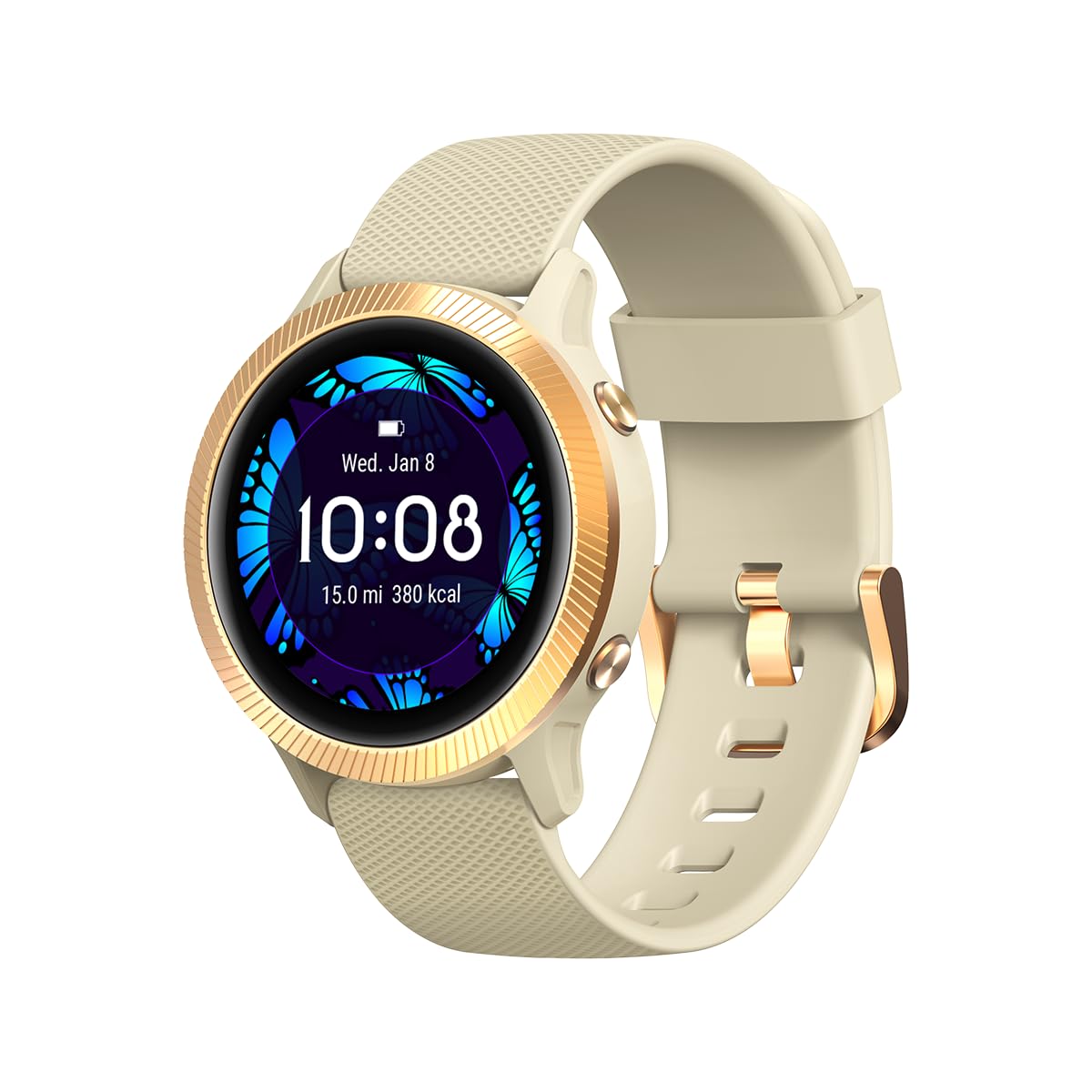 Blackview R8 - Unisex smartwatch with LCD touchscreen, heart rate monitor, 25 workout modes, stainless steel case, 10-day battery.