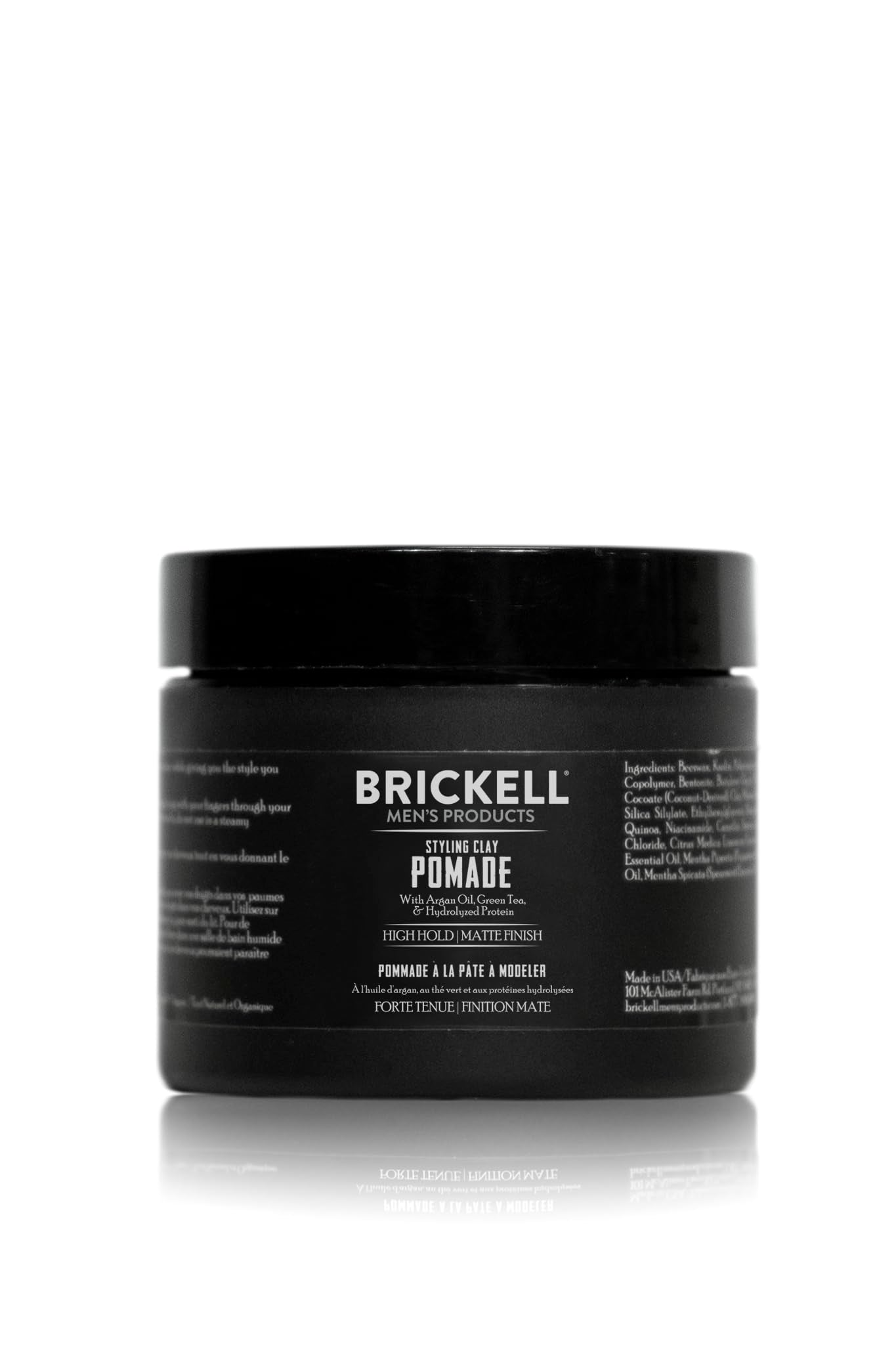 Matu veidošanas māls Brickell Men's Styling Clay dabīgs un organisks matēts stiprs hold 59 ml