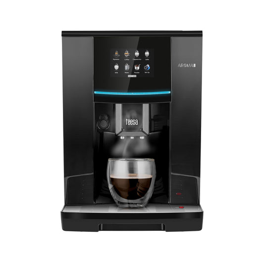 TEESA kafijas automāts Aroma 800 - dzirnaviņas, piena putotājs, 19 BAR, melns, TSA4008