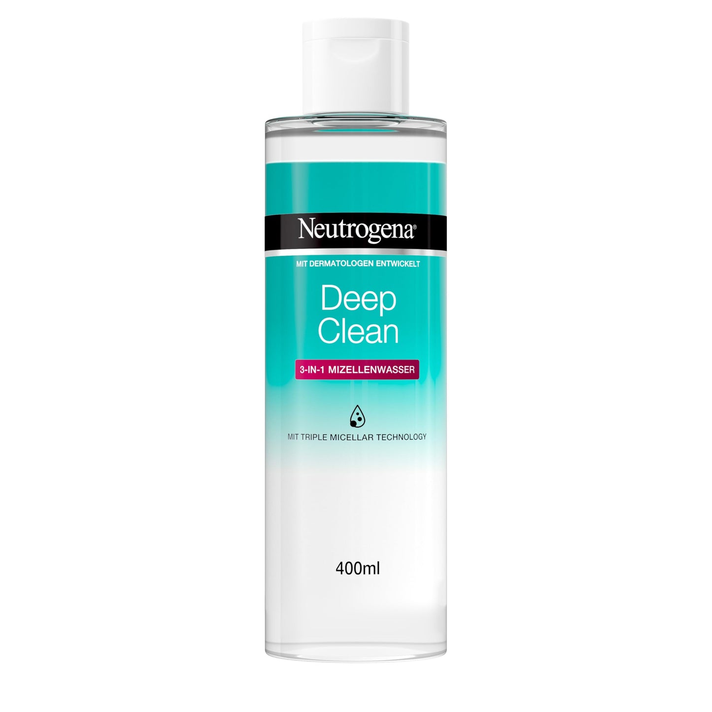 Micelārais ūdens Neutrogena Deep Clean 3-in-1 sejas, acu un lūpu attīrīšanai, 400ml