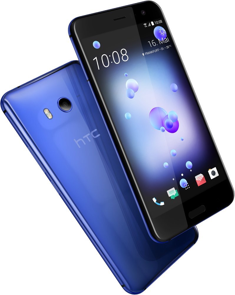 HTC U11 viedtālrunis - 5.5" ekrāns, 16 MP kamera, 64 GB atmiņa, Android, Safīrzils, Alexa integrācija