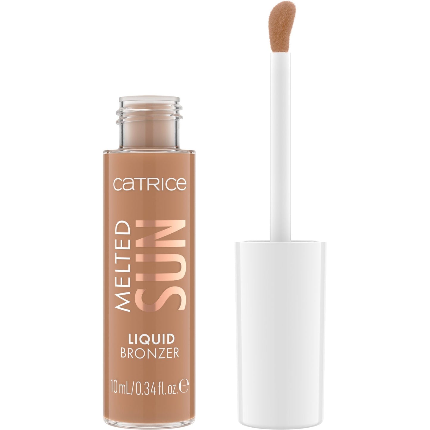 Bronzeris Catrice Melted Sun Liquid Bronzer Nr. 015, Braun, ilgnoturīgs, definējošs, ļoti pigmentēts, dabisks, matēts, vegāns, bez eļļas, bez smaržvielām, bez alkohola, 1 gab. (10 ml)