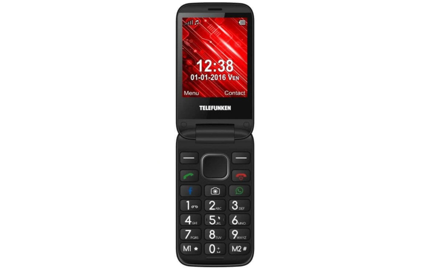TELEFUNKEN TELEFONO MOBILAIS Brīvs TM 360 COS Sarkans - 3G, 2MP kamera, microSD, 1000mAh akumulators, Android