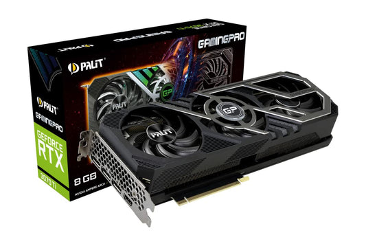 Palit RTX3070Ti GAMINGPRO 8GB - Black, universal size, GDDR6X memory, high-performance graphics card for gaming.