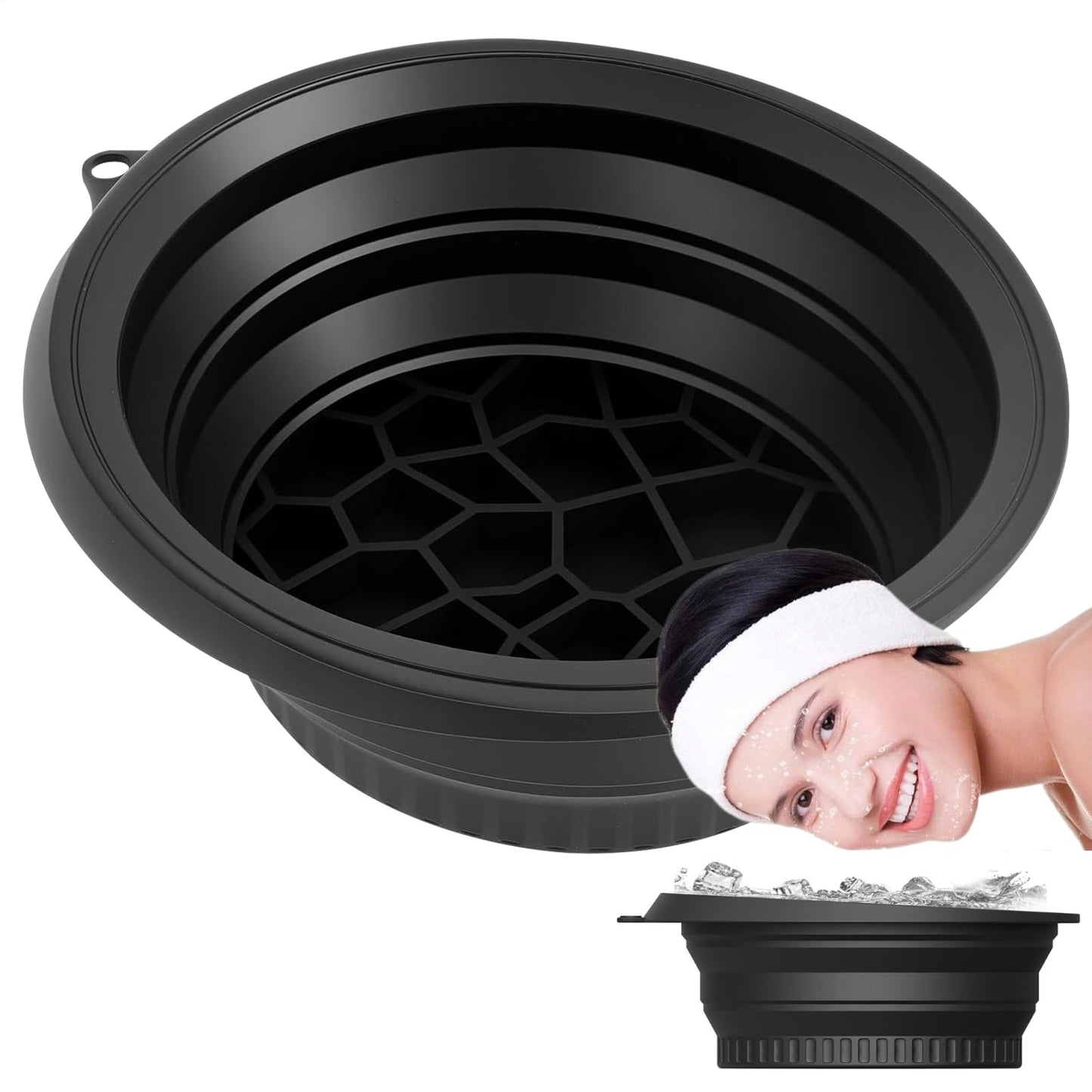 Salyeeluly Face Ice Bath Bowl | ledus sejas saliekamā bļoda | silikona atvēsinoša salokāma mazgāšanas bļoda | portatīva mazgāšanas bļoda ādas nomierināšanai, tūskas mazināšanai, poru sašaurināšanai