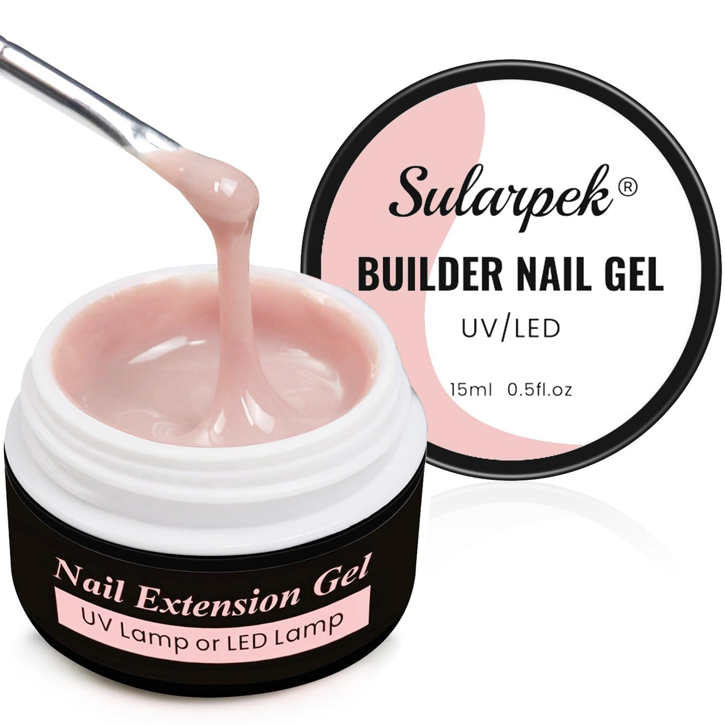 Modelones gēls nagiem, 8 in One Builder Gel, nostiprinošs UV gēls naglu pagarināšanai un bāzes kārtai, nagu remontam un manikīram, caurspīdīgs, 2 gab.