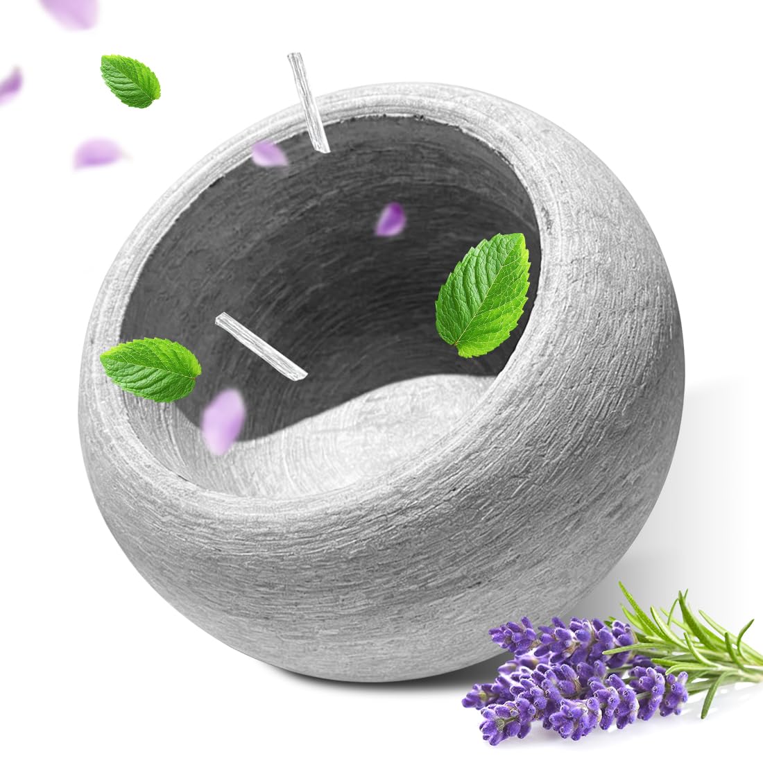 RANJIMA saunas aromātslācis no dabīgā granīta 10,5 x 6 cm, aromātam uz akmeņiem ar mentola kristāliem