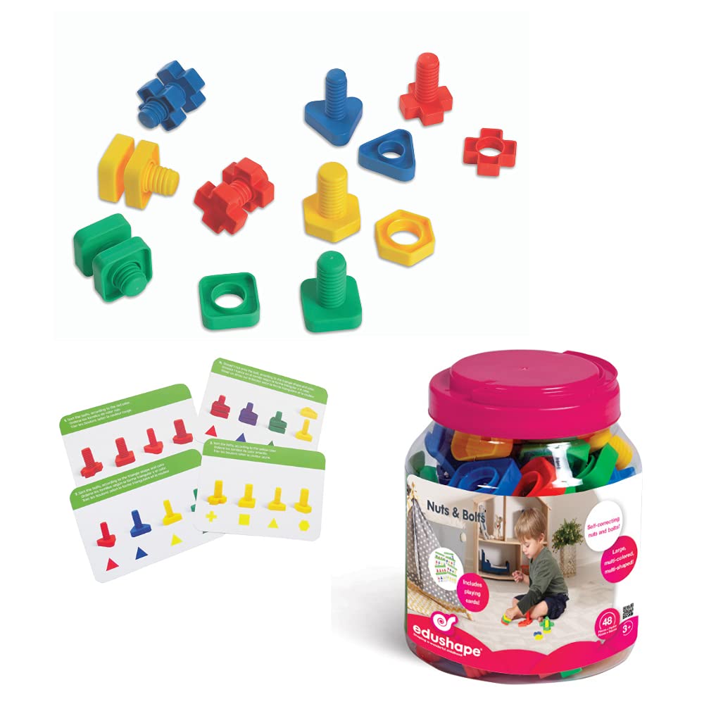 Edushape Skrūves un bultskrūves - 48-piece set for creative building and construction play.