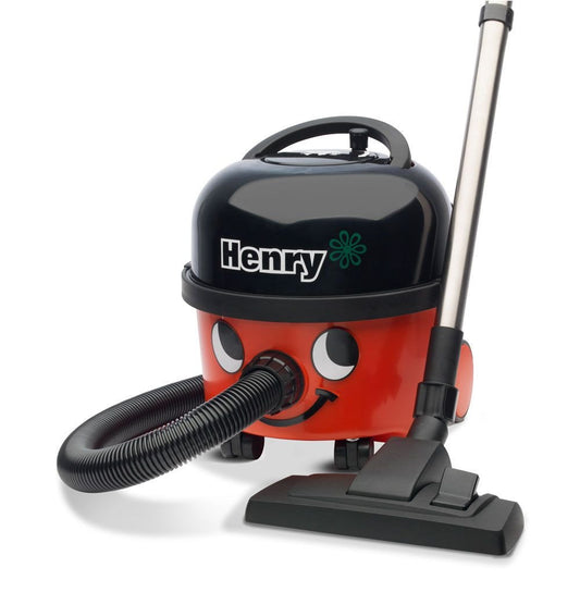 Numatic Henry HVR200-11 - Classic red vacuum cleaner, 620W power, 72 dB noise level, efficient floor cleaning.